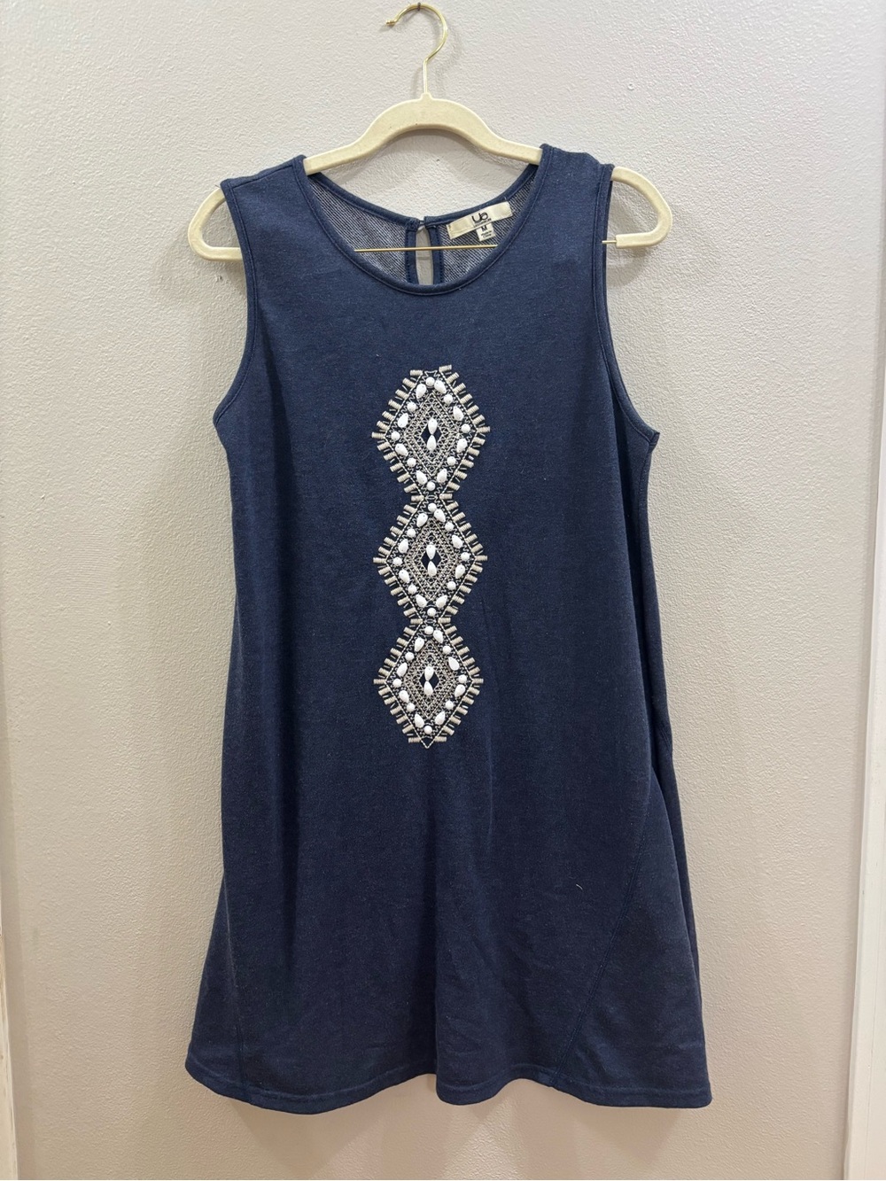Ya Los Angeles blue Beaded Sleeveless Shift Dress